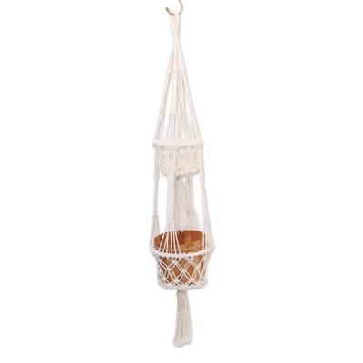 Ubud Plants,'Handwoven Double Cotton Flower Pot Hanger from Bali'