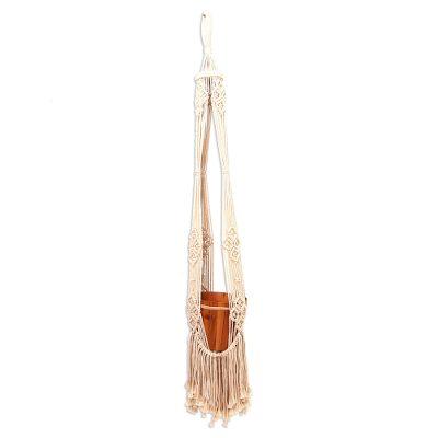 Tegalalang Plants,'Handwoven Single Cotton Flower Pot Hanger from Bali'
