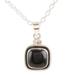 Courageous Whim,'Sterling Silver Pendant Necklace with Onyx Stones'