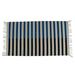 Blue Bars,'Striped Zapotec Wool Area Rug from Mexico (2.5x5)'
