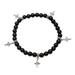 Black Cross,'Onyx and Sterling Silver Beaded Cross Bracelet'