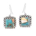 Blue Memory,'Sterling Silver and Composite Turquoise Dangle Earrings'