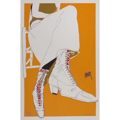 Lace-up Boots,'Mexico Signed Numbered Silkscreen Print (35 Inches)'