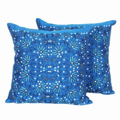 Night Trellis,'Artisan Crafted Cotton Cushion Cove...