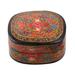 Cheerful Flare,'Hand-Painted Floral and Metallic Gold Decorative Box'