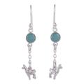 'Llama Light' - Artisan Opal and Sterling Silver Dangle Llama Earrings