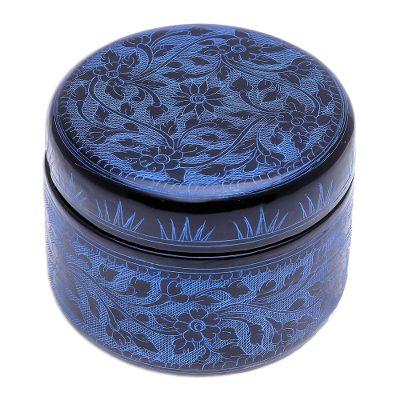 Nostalgic Memory in Blue,'Blue Lacquerware Mango Wood Box'