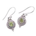 'Lemon-Lime Drops' - Fair Trade Jewelry Sterling Silver and Peridot Earrings