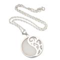 Elegant Yin and Yang,'Sterling Silver and Resin Pendant Necklace from Bali'