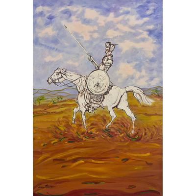 Don Quixote II,'Brazilian Fine Art Expressionistic Painting of Don Quixote'