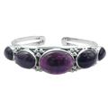 'Mystic Violet' - Amethyst on Sterling Silver Cuff Bracelet Indian Jewelry