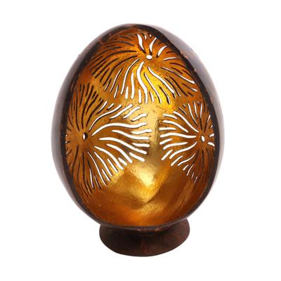 Golden Fireworks,'Firework Pattern Coconut Shell Catchall from Bali'