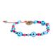 Blue Protection,'Crystal and Nazar Glass Beaded Bracelet in Blue Hues'