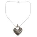 'Mighty Heart' - Sterling Silver Necklace Indian Ethnic Jewelry