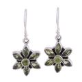 Peridot flower earrings, 'Daisy Beauty'
