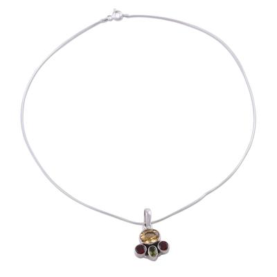 'Harmony' - Handcrafted Sterling Silver Multigem Necklace