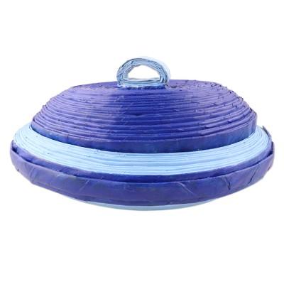 Elliptical Beauty,'Eco-Friendly Blue Paper Basket from India'