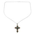 Radiant Cross,'Citrine and Sterling Silver Necklace with Cross Pendant'