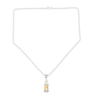 Sunny Passion,'Rhodium-Plated Citrine Jewelry Set'