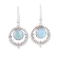 Lunar Delight,'Larimar and Sterling Silver Dangle Earrings from India'