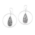 Contour Drops,'Drop-Shaped Contoured Sterling Silver Dangle Earrings'