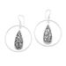 Contour Drops,'Drop-Shaped Contoured Sterling Silver Dangle Earrings'