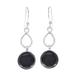 Stars at Night,'Black Onyx Cabochon Dangle Earrings'