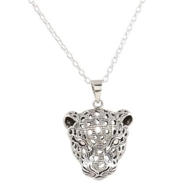 Jaguar Gaze,'Jaguar Pendant Necklace in Sterling Silver'