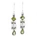 Classic Fusion,'Peridot and Cultured Pearl Dangle Earrings from India'