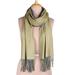 Dual Delight,'Reversible Indian Cashmere Wool Blue and Green Shawl'