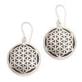 'Flower of Life' - Hand Crafted Sterling Silver Dangle Ear