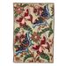 Wool chain stitch rug, 'Dancing Butterflies' (2x3)