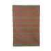 Stripes of Life,'4x6 Striped Wool Dhurrie Rug in Avocado and Paprika'
