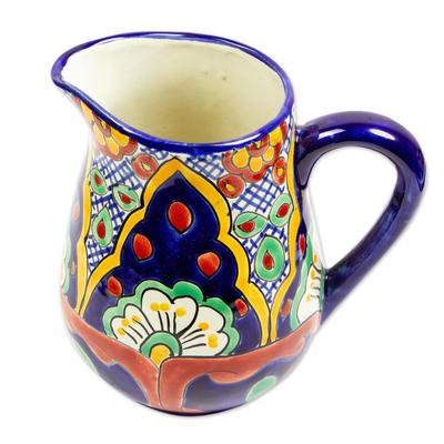 Hidalgo Fiesta,'Artisan Crafted Ceramic Pitcher from Mexico'