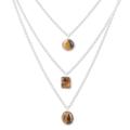 Courage Shapes,'Sterling Silver 3-Strand Tiger's Eye Pendant Necklace'