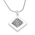 Weaving Ketupats,'Woven Sterling Silver Diamond Shaped Pendant Necklace'