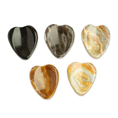 Elegant Heart Amulet,'Heart-Shaped Stones for Stress Relief (Pair)'