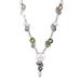 Moonlight on the Water,'Peridot and Cultured Pearl Pendant Necklace'