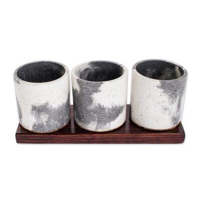 Flowers From My Garden,'Handcrafted Small Concrete Planters (Set of 3)'