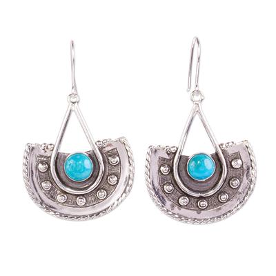 Turquoise Candy,'Sterling Silver and Turquoise Dangle Earrings from Mexico'