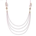 'Thai 18k Gold-Accented Pearl and Quartz Pendant Necklace'