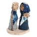 Happiness of Bethlehem,'Natural Fiber Nativity Sculpture with Blue Cotton Accents'