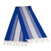 Blue Oaxaca,'Backstrap Handwoven Blue & Ivory Cotton Table Runner'