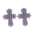 Little Faith,'Karen Silver Cross-Motif Button Earrings'