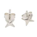 Starry, Starry Night,'Four Point Star Sterling Silver Stud Earrings'