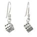 Sterling silver dangle earrings, 'Lucky Dice'