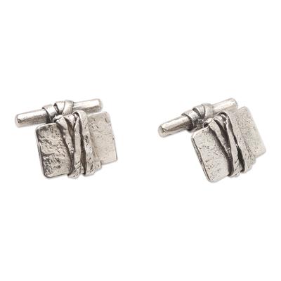 Commanding Presence,'Men's Artisan Crafted Sterling Silver Cufflinks'