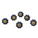 Flower Harmony in Blue,'Ceramic Cabinet Knobs Floral Blue (Set of 6) from India'