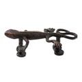 Gecko Passage,'Gecko Door Handle in Antiqued Copper Plated Brass India'