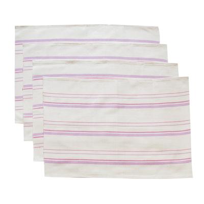 Individualist in Lilac,'Lilac and Orchid Striped Cotton Placemats (Set of 4)'